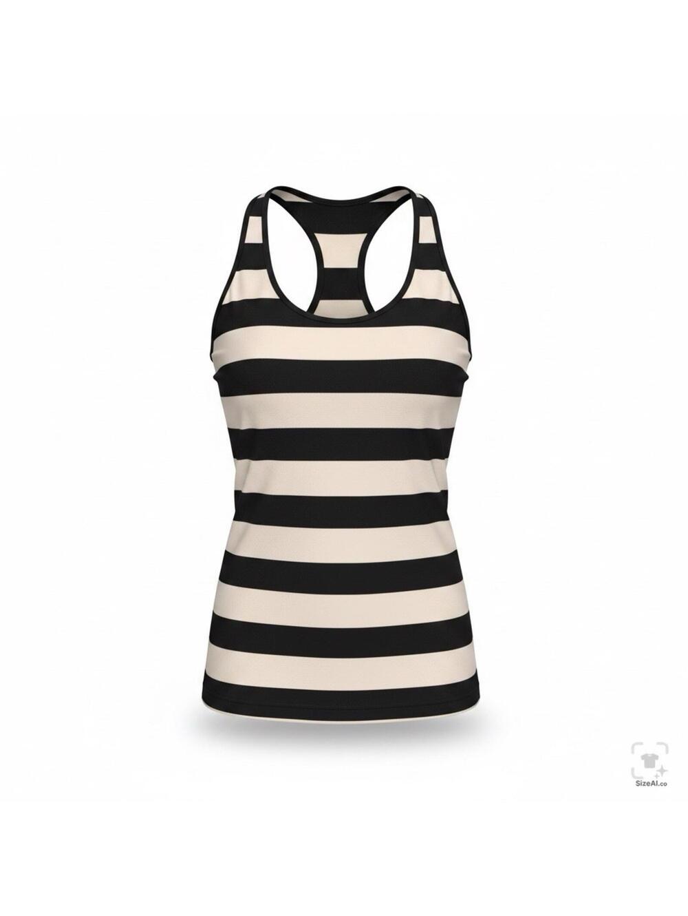 Lululemon Striped Racerback Tank Top Black Ivory Size M